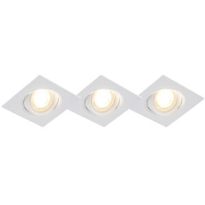 Sada 3 zapuštěných bodových světel bílá včetně LED 3stupňového stmívatelného – Miu