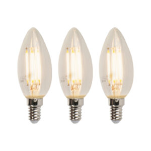 Sada 3 ks LED E14 stmívatelných svíčkových lamp B35 5W 380lm 2700K