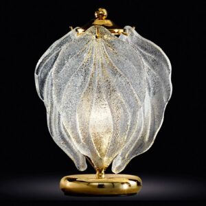 Skleněná stolní lampa Foglie ze skla Murano
