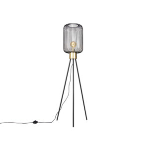 Designová stojací lampa černá se zlatou – Mayelle