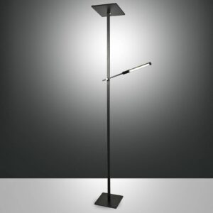 LED stojací lampa Ideal se čtecím ramenem, černá