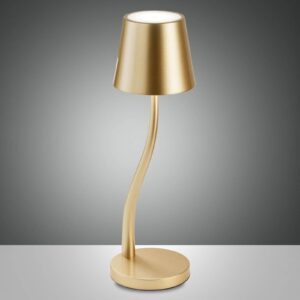 LED stolní lampa Judy, baterie, IP54, zlatá