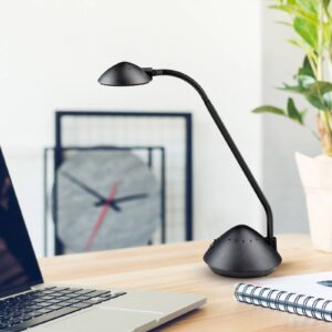 LED stolní lampa MAULarc, flexibilní rameno, černá