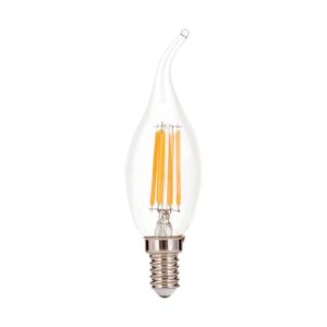 LED svíčka E14 4,5W filament 827 větruodolná