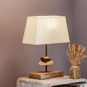 Stolní lampa Seregon s textilním stínidlem