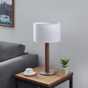 Lucande Larkira látková stolní lampa, kulatá 32 cm