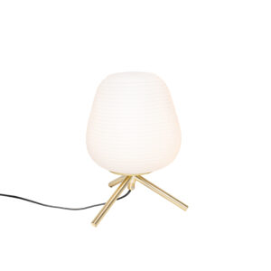 Design tafellamp goud 20 cm met opaal glas – Hero