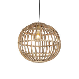 Venkovská závěsná lampa přírodní bambus – Cane Ball 50