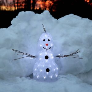 Malá LED figurka Crystal Snowman venkovní