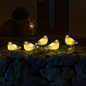 LED osvětlení - ptáci pro exteriér, sada 5 ks