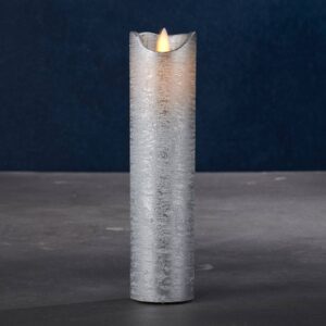 LED svíčka Sara Exclusive stříbrná, Ø 5 cm, 20 cm