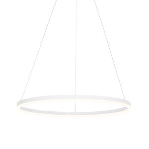 Design ring hanglamp wit 80 cm incl. LED en dimmer – Anello