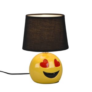 Stolní lampa Lovely se Smiley, stínidlo černá