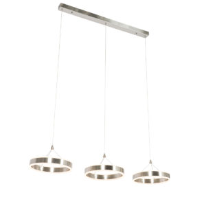 Hanglamp staal langwerpig incl. LED 3-staps dimbaar 3-lichts – Lyani