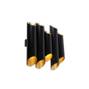 Wandlamp zwart met gouden binnenkant 10-lichts – Whistle