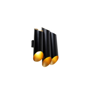 Wandlamp zwart met gouden binnenkant 6-lichts – Whistle