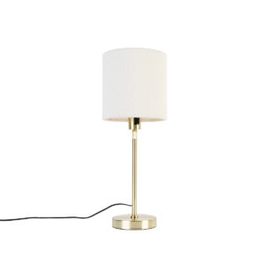 Stolní lampa zlatá nastavitelná s boucle stínidlo bílá 20 cm – Parte