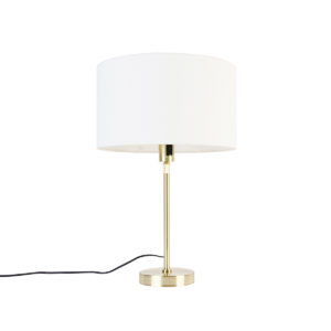 Stolní lampa zlatá nastavitelná se stínidlem bílá 35 cm – Parte