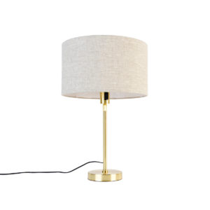Stolní lampa zlatá nastavitelná se stínidlem světle šedá 35 cm – Parte
