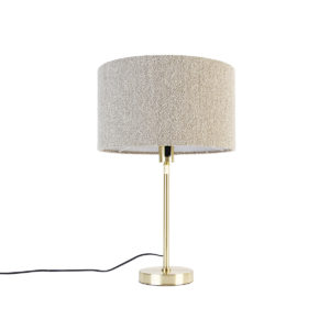 Stolní lampa zlatá nastavitelná se stínidlem boucle taupe 35 cm – Parte