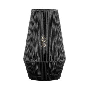 Stolní lampa Rope z papíru, černá, Ø 20 cm