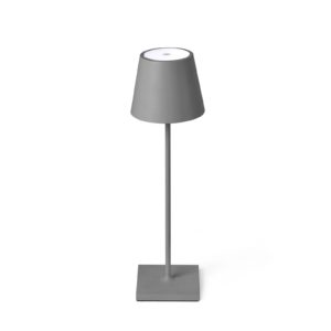 LED stolní lampa Toc s USB nabíječkou, IP54, šedá