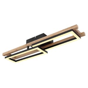 LED stropní světlo Illa dřevěný design, délka 69cm