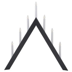 Svíčkový lustr Arrow, špičatý 7 zdrojů černý