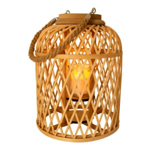 LED solární lucerna Korb, bambus, 29 cm, přírodní