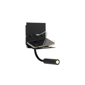 Moderní nástěnná lampa USB černá s flex ramenem – Duppio