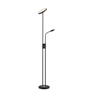 Lindby Seppa LED stojací lampa, kulatá, černá