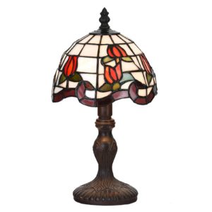 Stolní lampa 5LL-6156, styl Tiffany červená/zelená