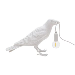 LED deko terasové světlo Bird Lamp, čekající, bílá