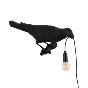 LED deko nástěnné světlo Bird Lamp pravé černá