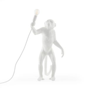 LED deko terasové světlo Monkey Lamp stojící bílá
