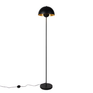Chytrá stojací lampa černá se zlatou včetně Wifi A60 – Magnax