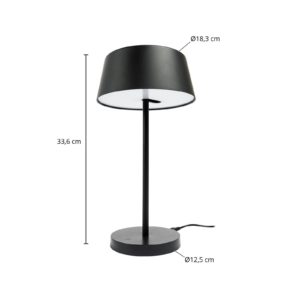 Lindby Milica LED stolní lampa, černá, stmívatelná