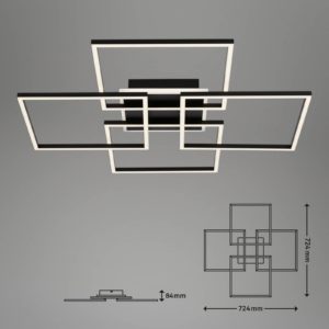 LED stropní světlo Frame S, 72,4×72,4 cm, černá