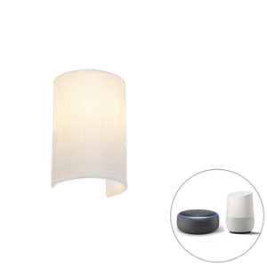 Smart wandlamp wit incl. Wifi A60 – Simple Drum Jute