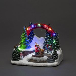 LED dekorační světlo Santa a děti