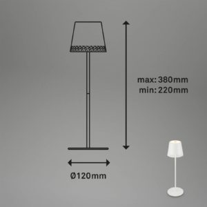 LED stolní lampa Kiki s baterií 3 000K, bílá