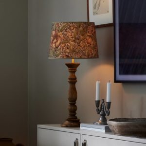 PR Home Lodge stolní lampa dřevo/textil květiny