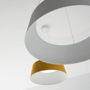 Stilnovo Oxygen LED závěsné světlo, žlutá, Ø 56 cm