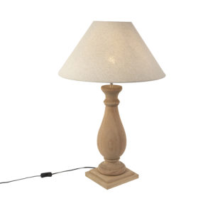 Venkovská stolní lampa s plátěným odstínem béžová 55 cm – Lopuch