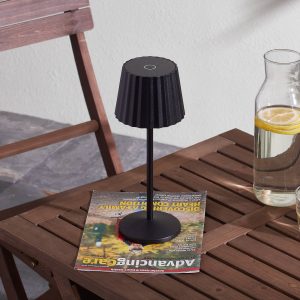Lindby Esali LED stolní lampa na baterii, černá
