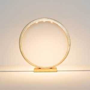 LED stolní lampa Asterisco kruhová zlatá stmívač