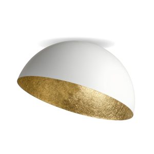 Stropní světlo Sfera, Ø 35cm, bílá/zlatá