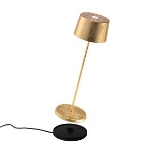Zafferano Olivia stolní lampa baterie fólie zlatá