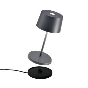 Zafferano Olivia mini stolní lampa aku tmavě šedá