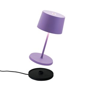 Zafferano Olivia mini stolní lampa baterie fialová